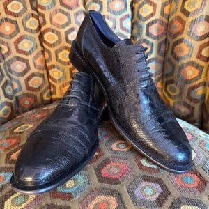 David Eden ostrich leg black "SALOMON" men's 9 Vero Cuoio